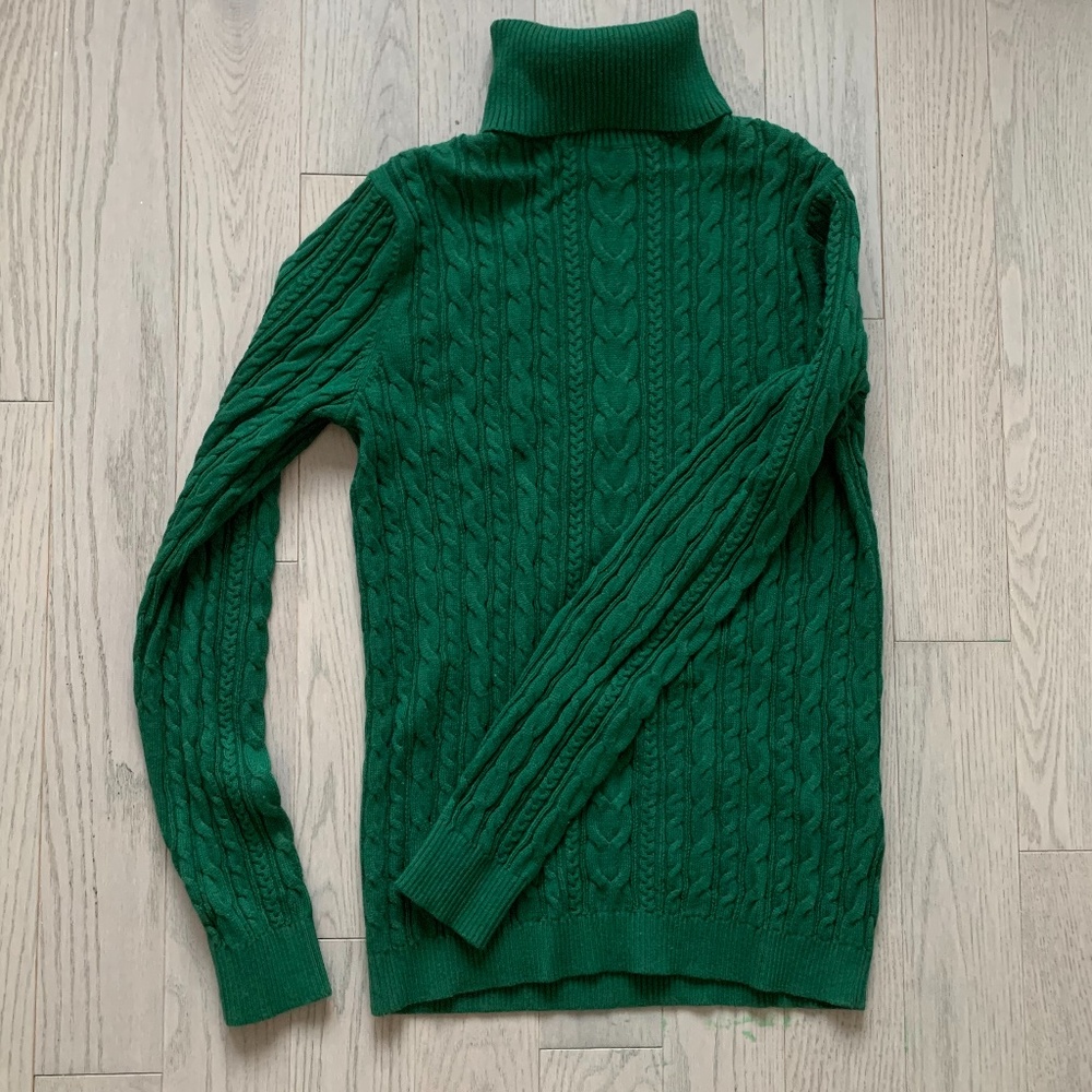 Land's End green turtleneck sweater